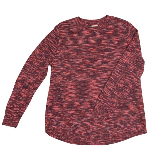 LOFT Space-dye Shirttail Hem Sweater Pink Purple Mohair Wool Blend Women's XL - Picture 1 of 9
